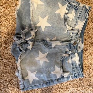YMI Blue and White Star Jean Shorts